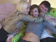 Several Russian boys and girls party and have sex